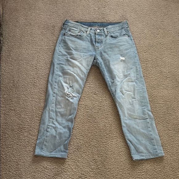Levi's Blue Boyfriend Jeans Distressed Classic size 27 - Picture 1 of 6